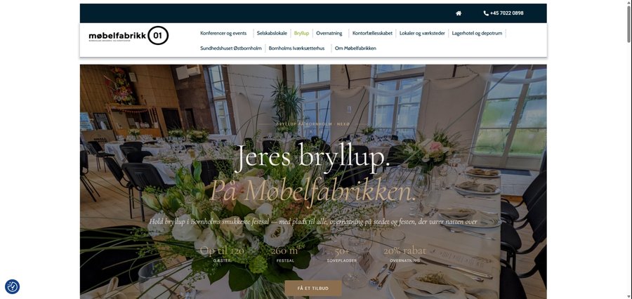 Møbelfabrikken bryllup landing page